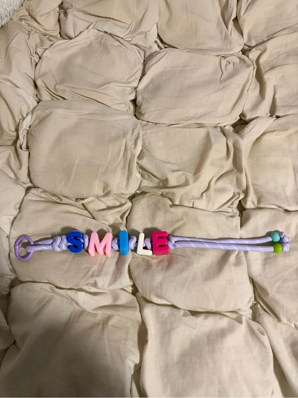 Colorful SMILE Letter Cord Keychain Playful Y2K Aesthetic Accessory
